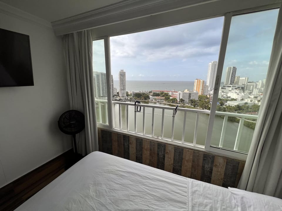 Bed, Sea view