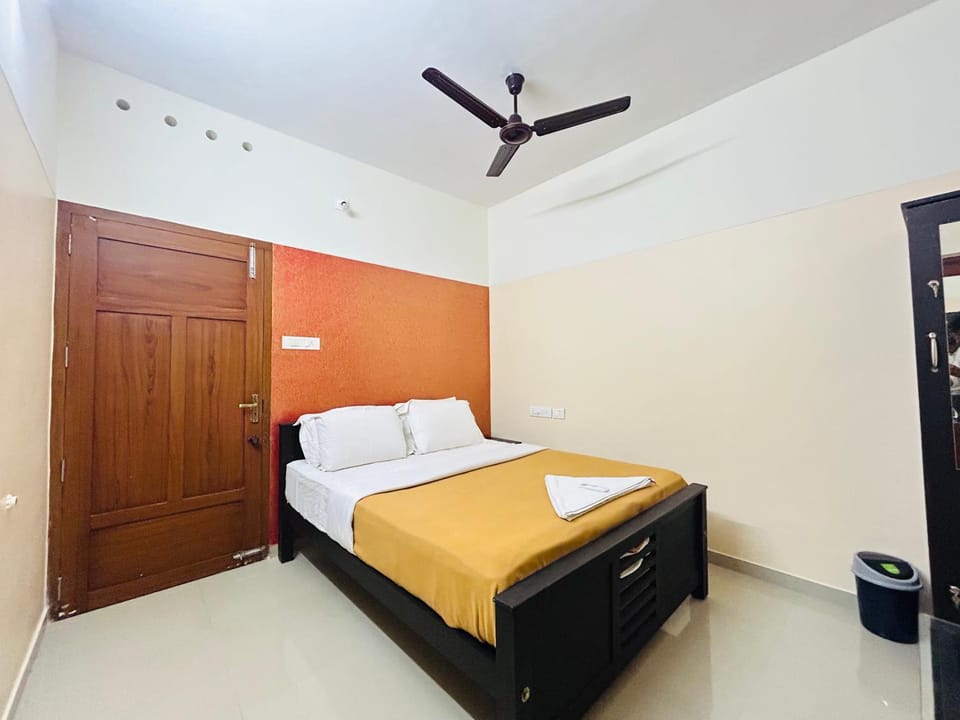 Bed, Photo of the whole room, Bedroom, fireplace, wardrobe, air conditioner