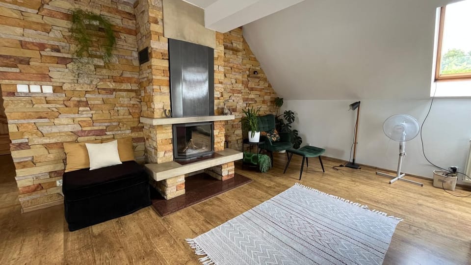 Living room, fireplace