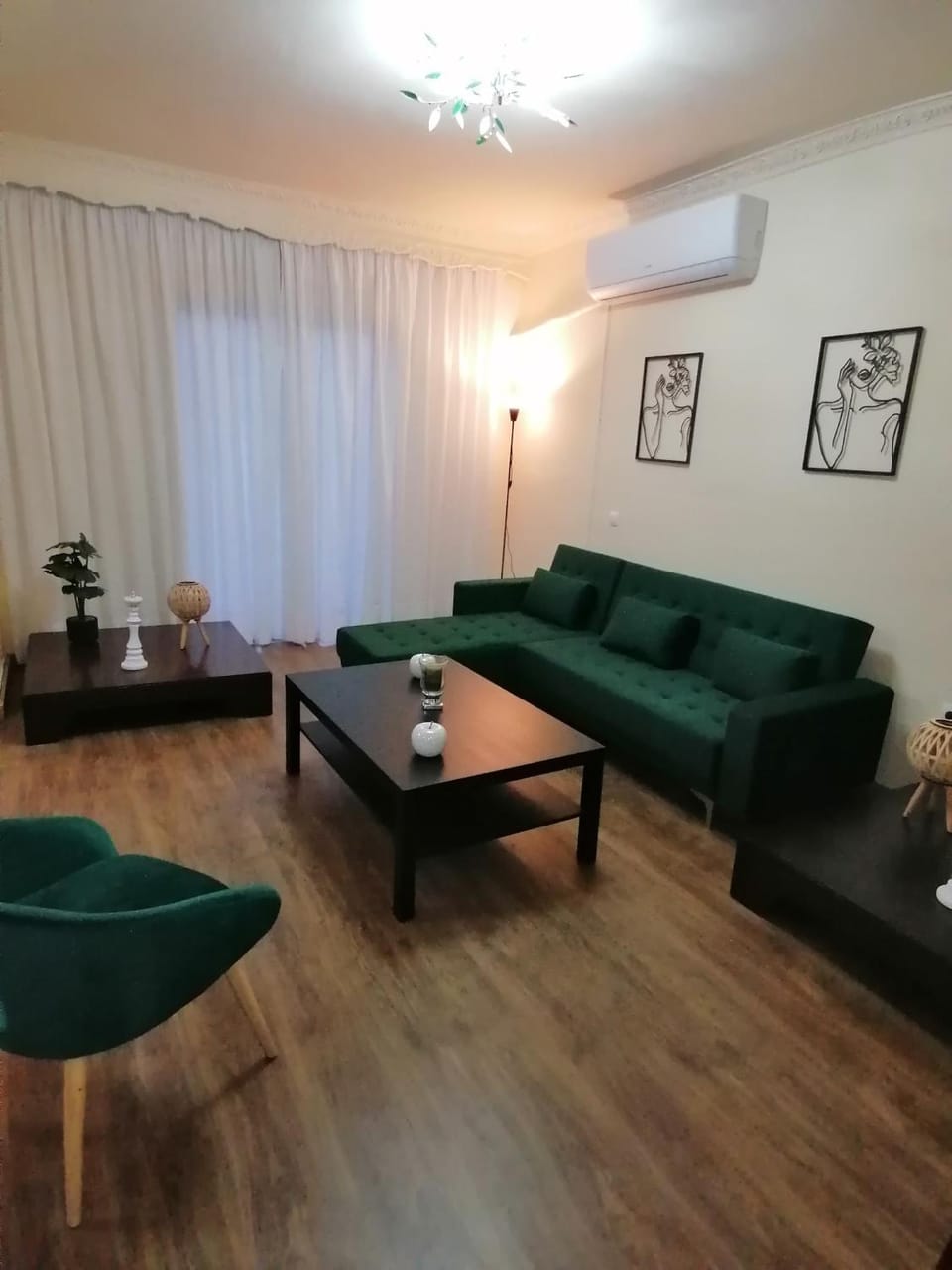 Living room, Seating area, air conditioner
