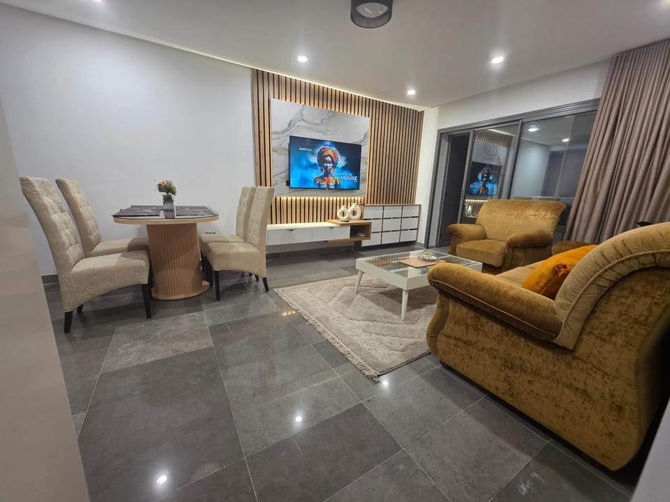 Property building, Living room, Dining area