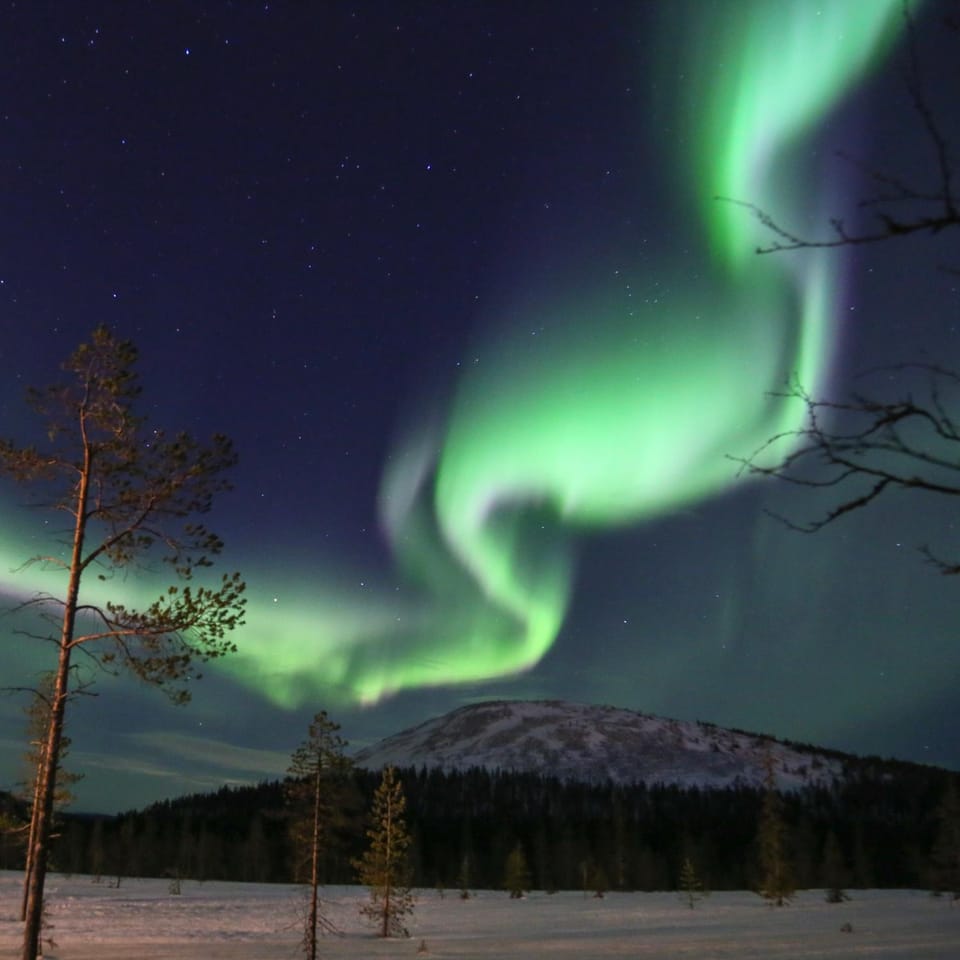 Night, Natural landscape, Winter