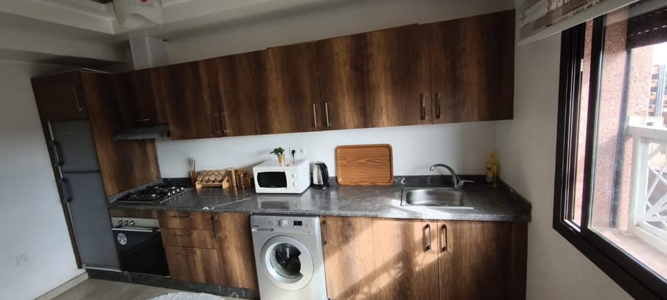 Kitchen or kitchenette, oven, stove