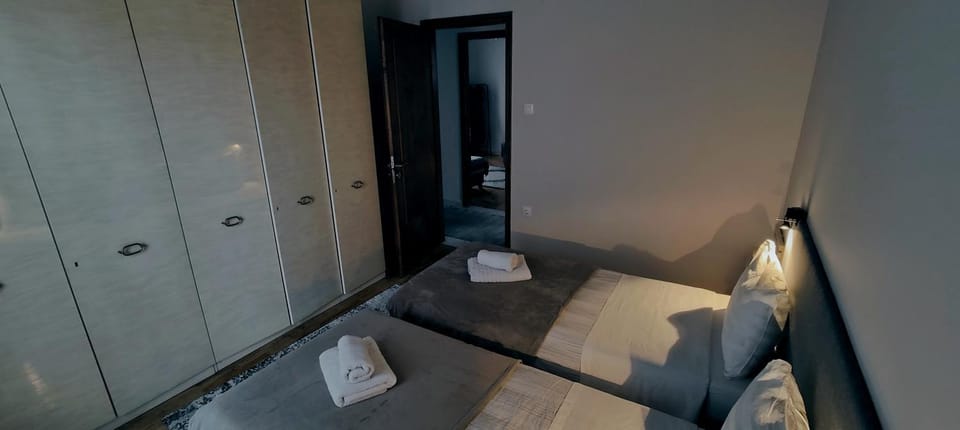 Bed, Photo of the whole room, Bedroom, towels, wardrobe