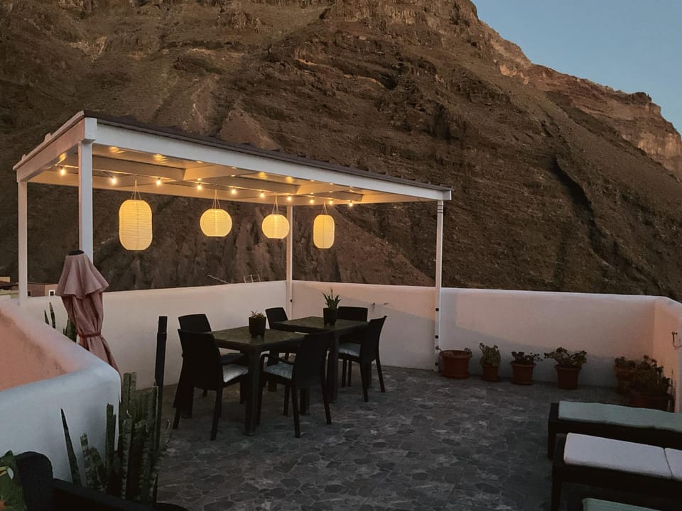 Patio, Night, Natural landscape, Balcony/Terrace, Mountain view