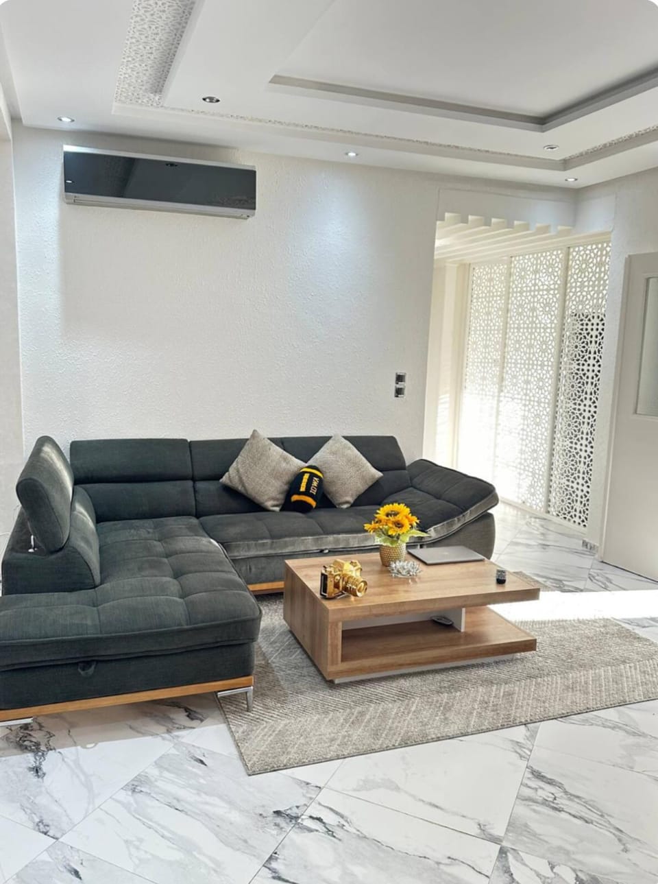 Living room, Seating area, air conditioner