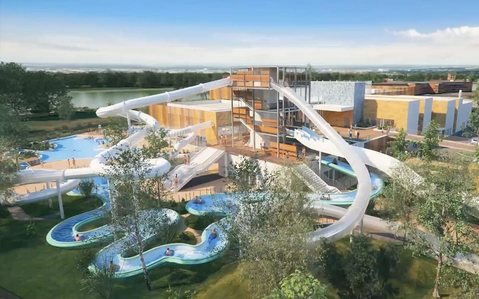 Nearby landmark, Natural landscape, Children play ground, Aqua park, Kids's club, Pool view, Swimming pool, children, young children, Family