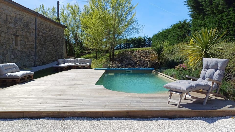 Patio, Pool view, Swimming pool, sunbed
