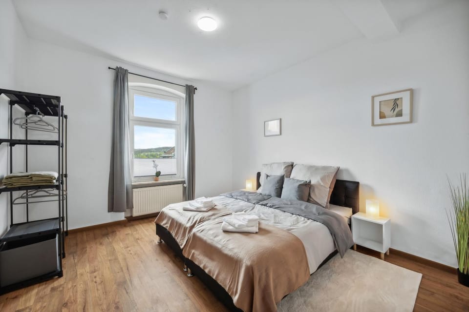 Bed, Photo of the whole room, Bedroom, towels, wardrobe
