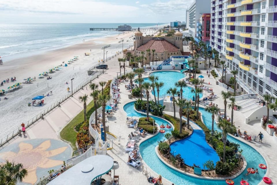 Exquisite 2-BR Oceanfront Haven with 3 Private Balconies at The Wyndham Oceanwalk House in Florida