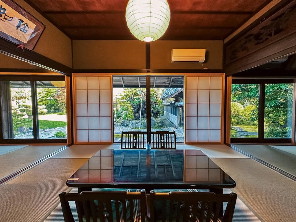 Living room, Dining area, Garden view