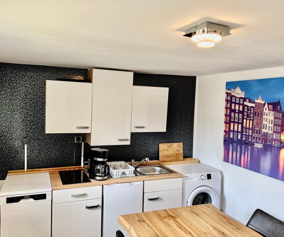 Kitchen or kitchenette, dishwasher, toaster
