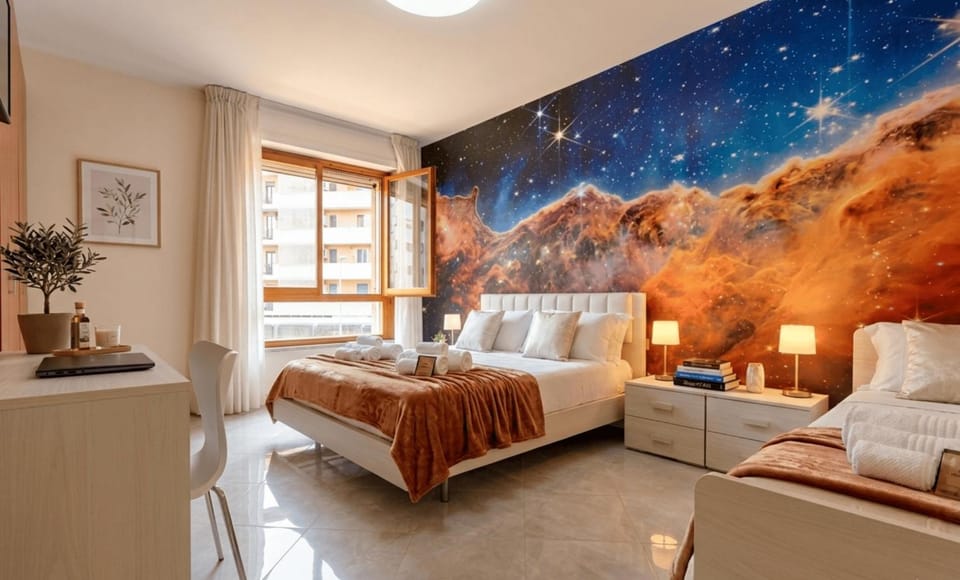 Bed, Bedroom, heating, wardrobe, air conditioner