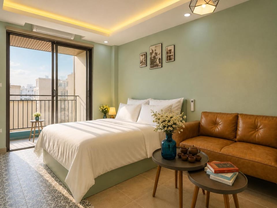 Bed, View (from property/room), Balcony/Terrace, Living room, Photo of the whole room, Seating area, Bedroom