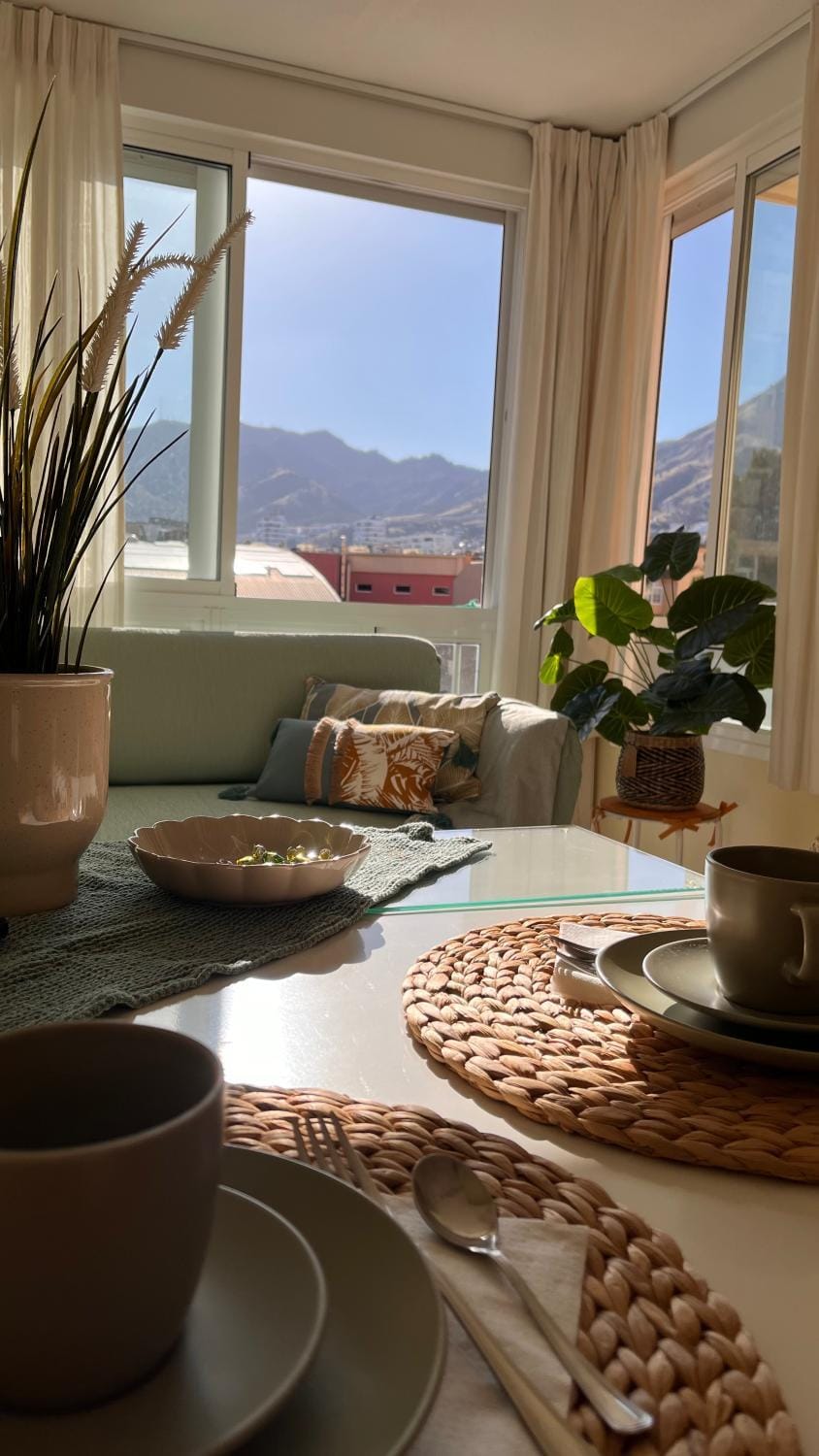 Natural landscape, Living room, Dining area, Mountain view
