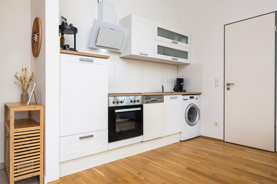 Kitchen or kitchenette, dishwasher, pet friendly, stove, toaster, washing machine, dryer