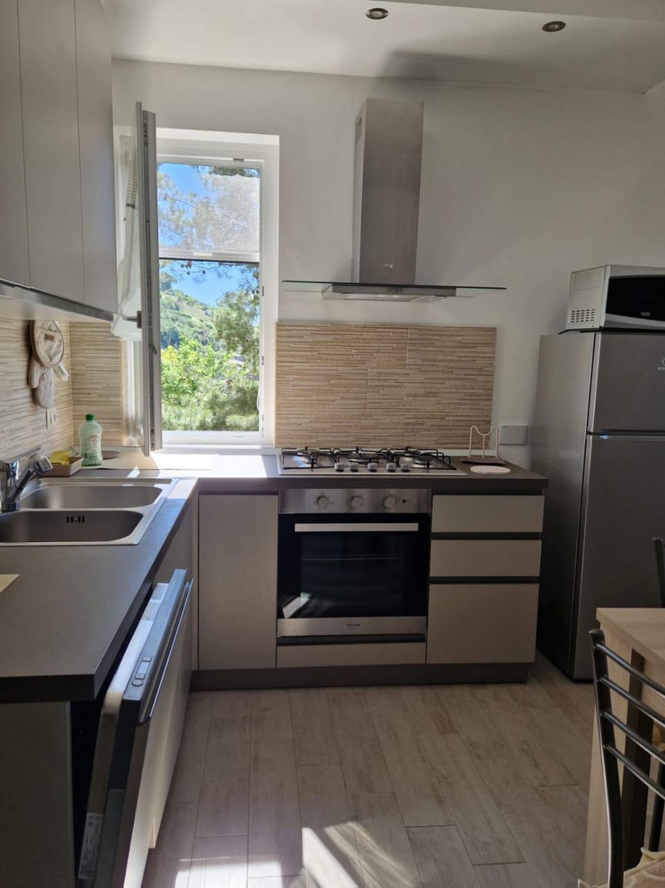 Kitchen or kitchenette, dishwasher, oven