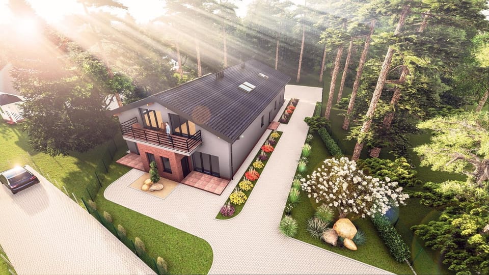 Property building, Neighbourhood, Bird's eye view, Garden, Garden view, Street view