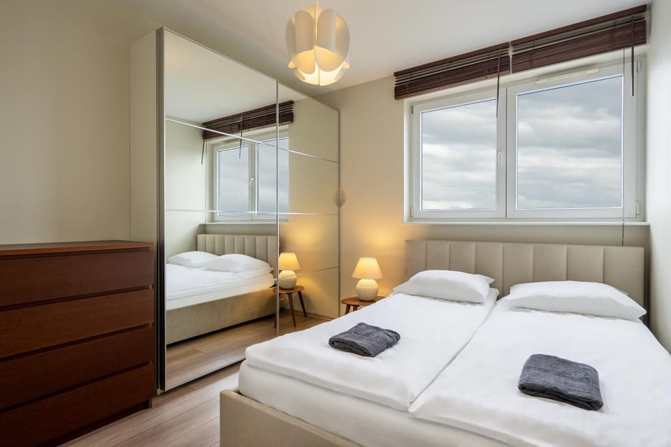 Bed, Photo of the whole room, Bedroom, towels, wardrobe