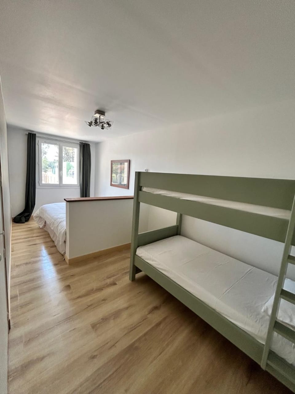 Photo of the whole room, bunk bed