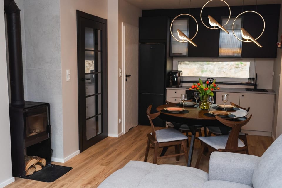 Kitchen or kitchenette, Dining area, stove