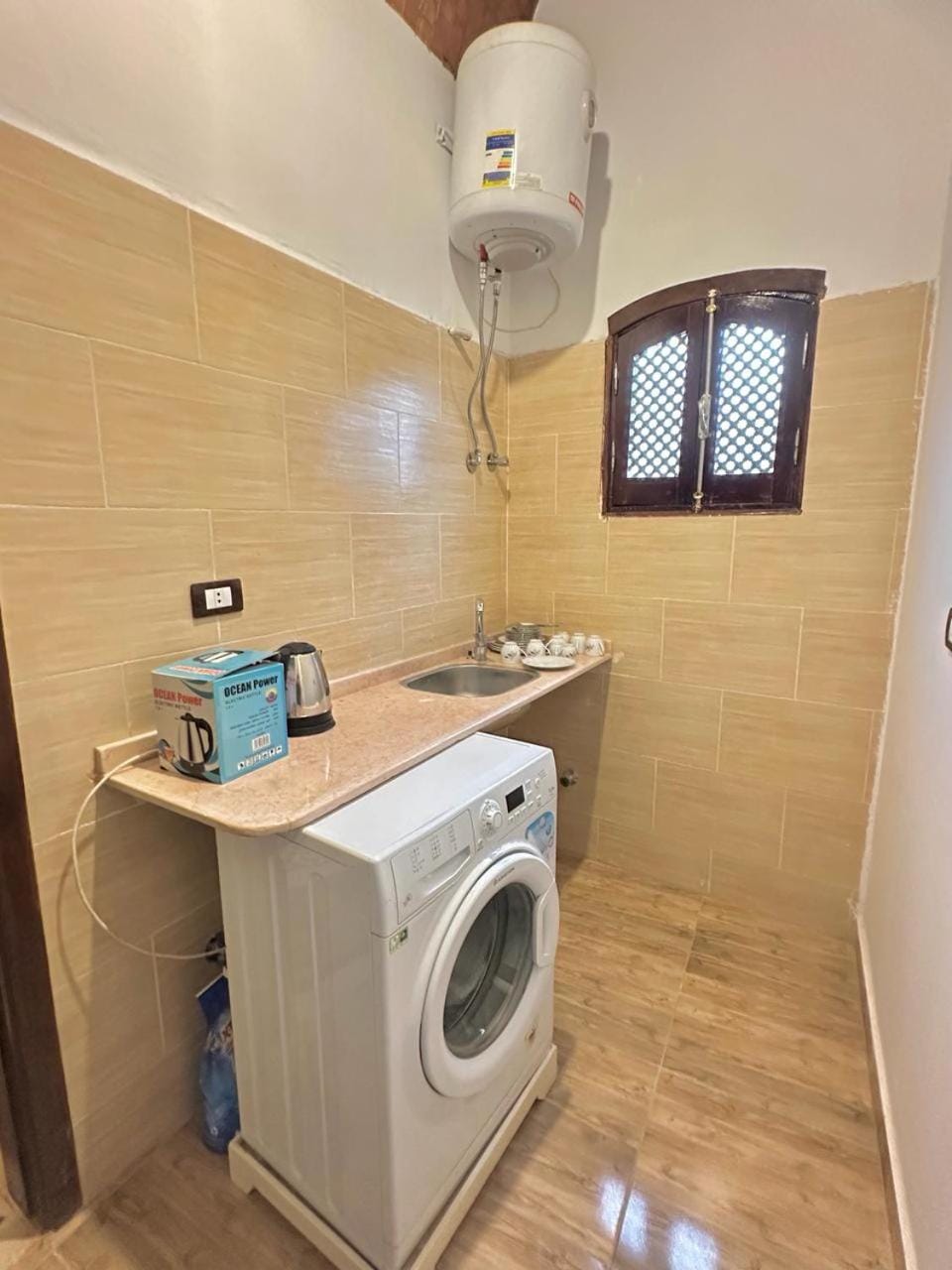 Bathroom, washing machine, dryer