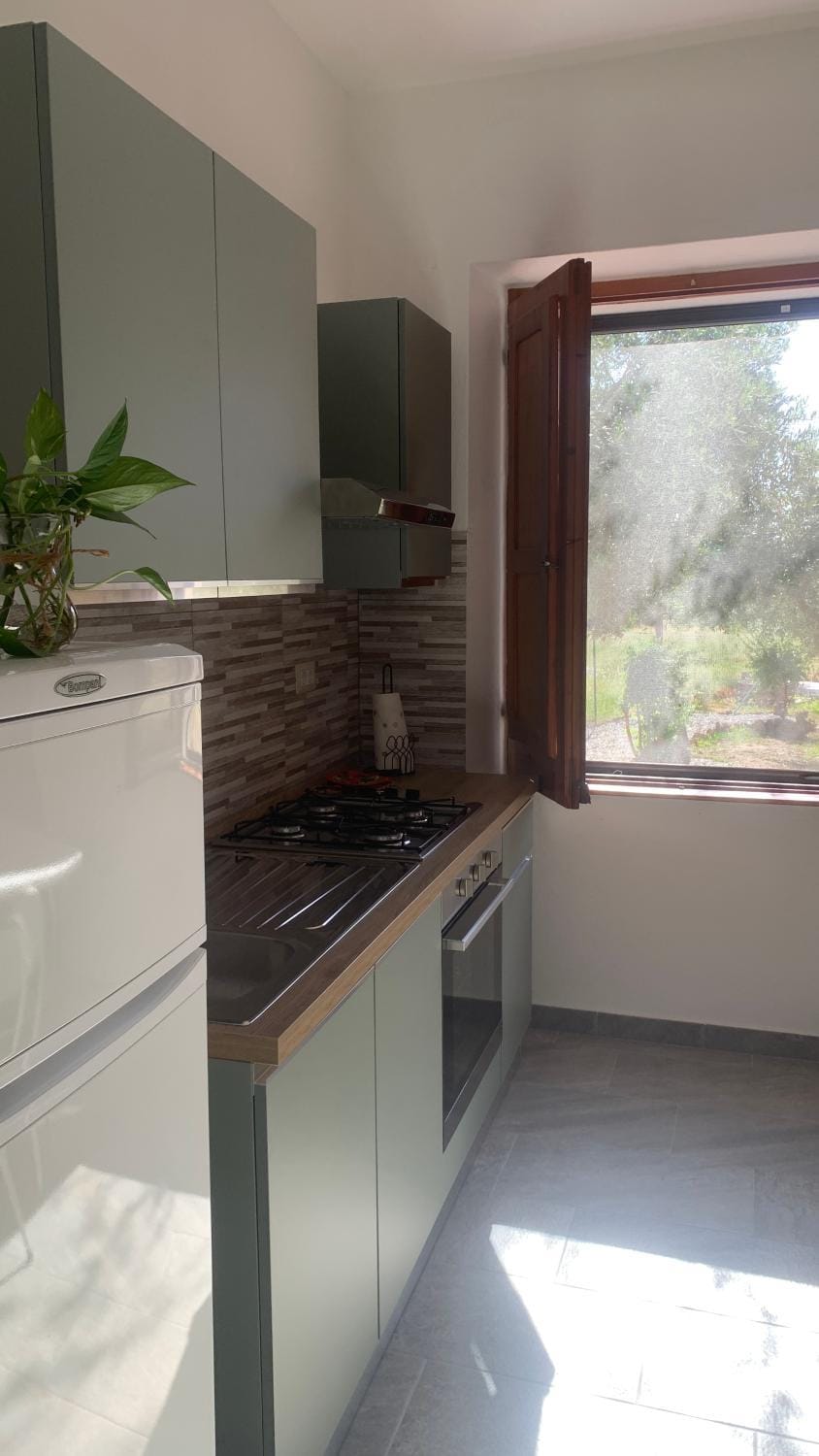 Kitchen or kitchenette, Garden view