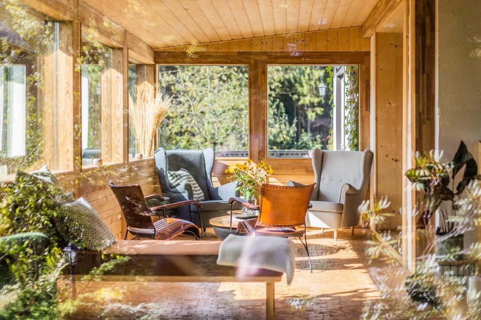 Patio, Spring, Day, Garden, Balcony/Terrace, Living room, Seating area, Garden view