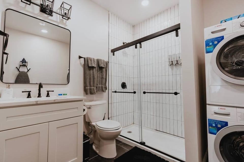 Toilet, Bathroom, towels, dryer