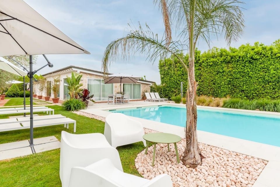 Property building, Living room, Swimming pool