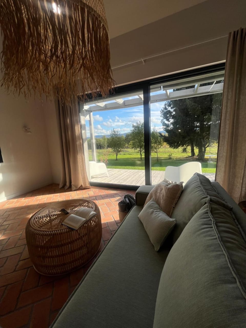 Living room, Seating area, Garden view