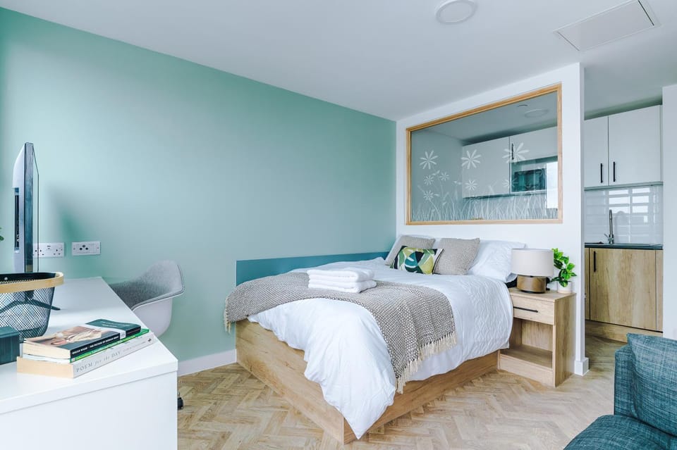 Bed, Kitchen or kitchenette, Photo of the whole room