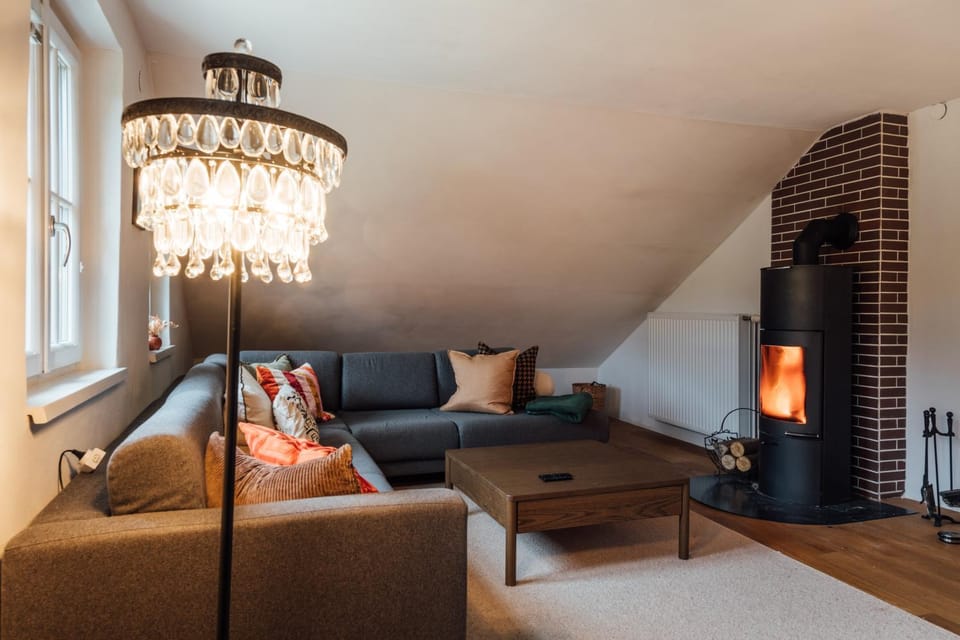 Living room, fireplace