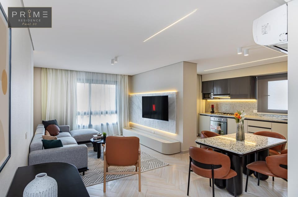 Kitchen or kitchenette, Living room, Dining area