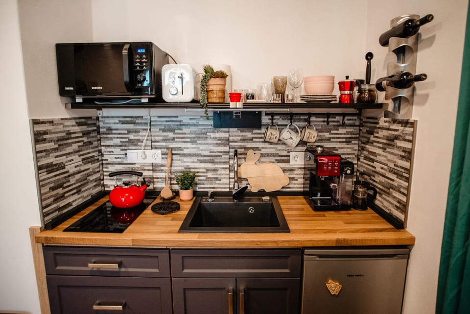 Coffee/tea facilities, Kitchen or kitchenette, minibar, stove, toaster