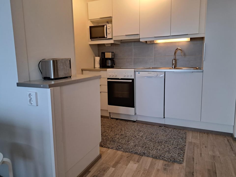 Kitchen or kitchenette, stove, kitchen