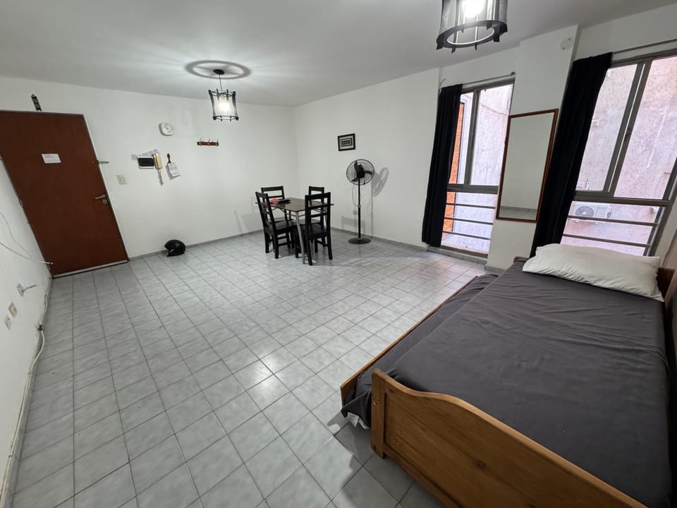 Bed, Living room, Dining area
