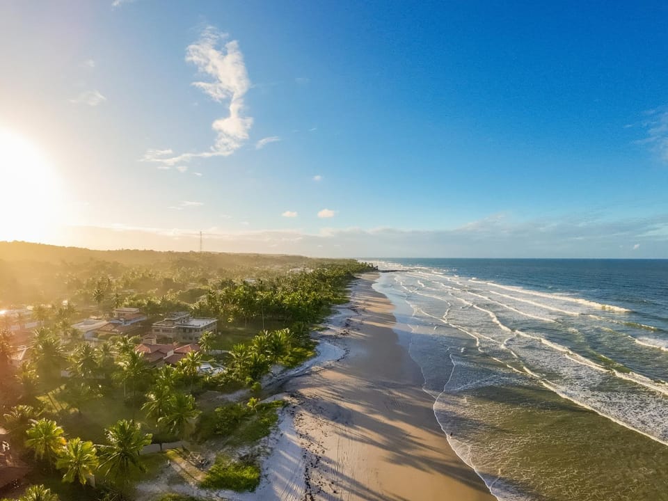 Beach, Sea view, Sunset