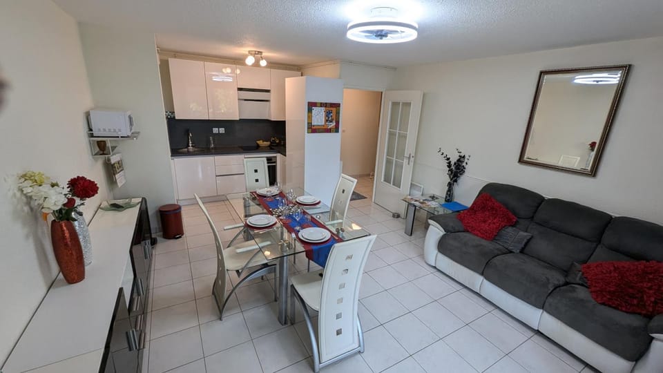 Living room, kitchen
