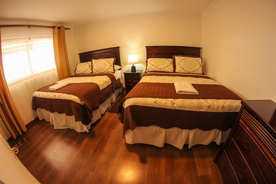 Bed, towels