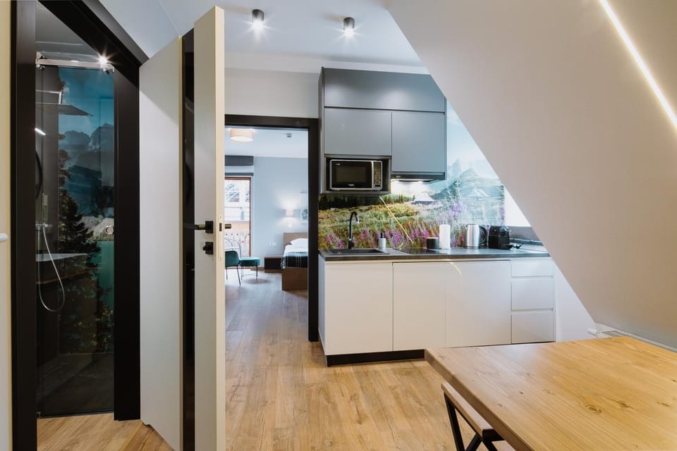 Kitchen or kitchenette, oven, stove