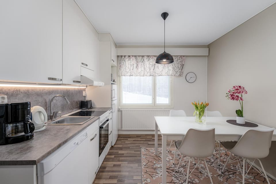 Kitchen or kitchenette, Dining area, dishwasher, oven, stove, toaster