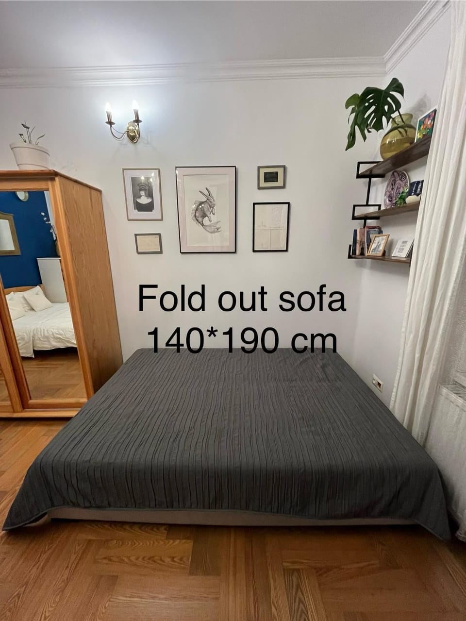 Bed, Photo of the whole room, Bedroom, Text overlay