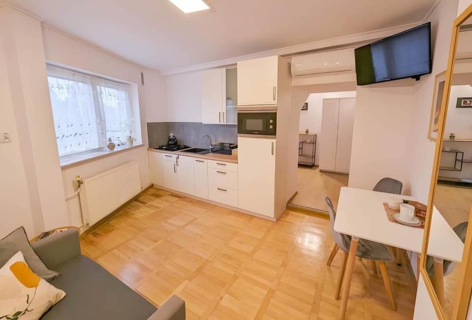TV and multimedia, Kitchen or kitchenette, Living room, Dining area, microwave, stove, air conditioner