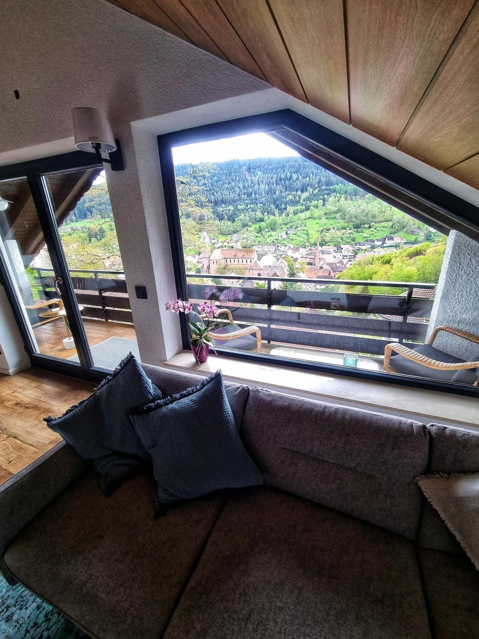 Natural landscape, Living room, Seating area, Mountain view