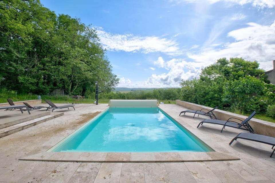 Property building, Living room, Swimming pool