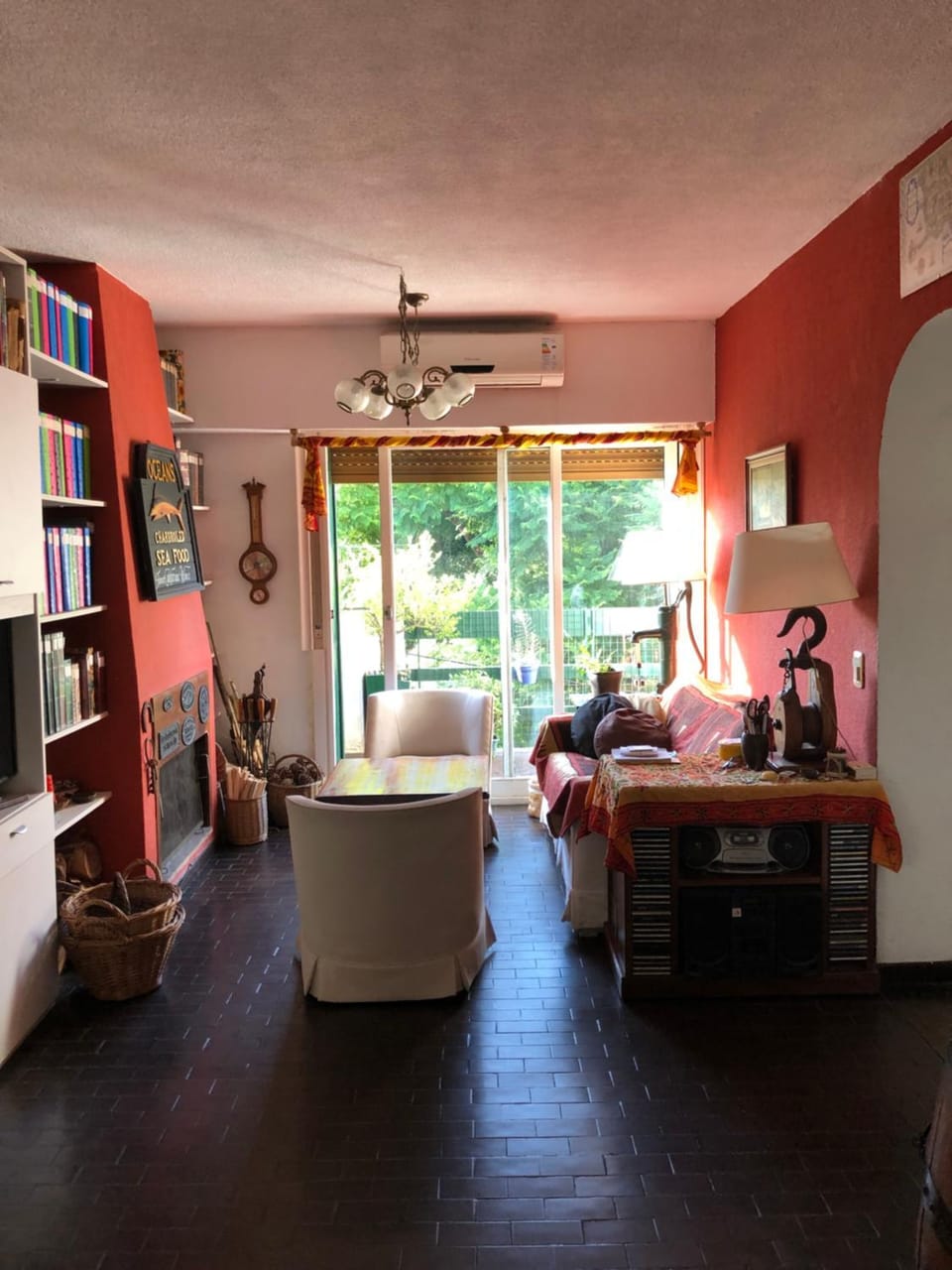 Living room, fireplace