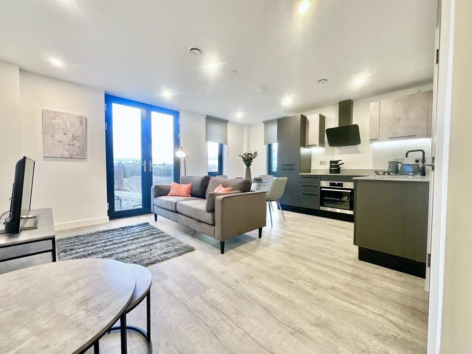 Living room, kitchen