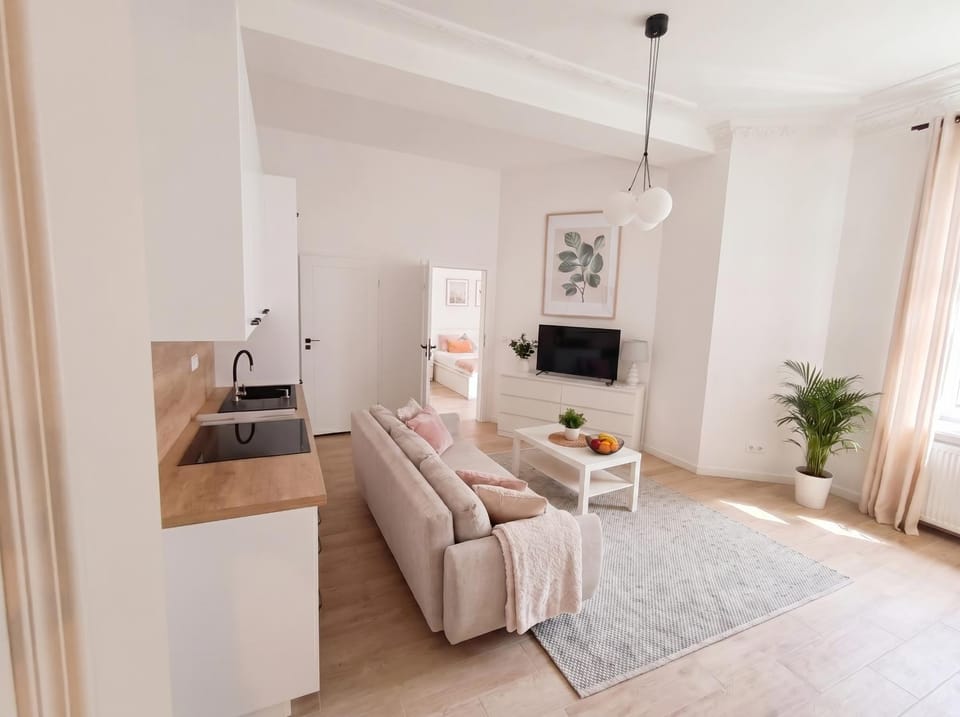 Bed, TV and multimedia, Kitchen or kitchenette, Living room, Food and drinks, Photo of the whole room, Seating area