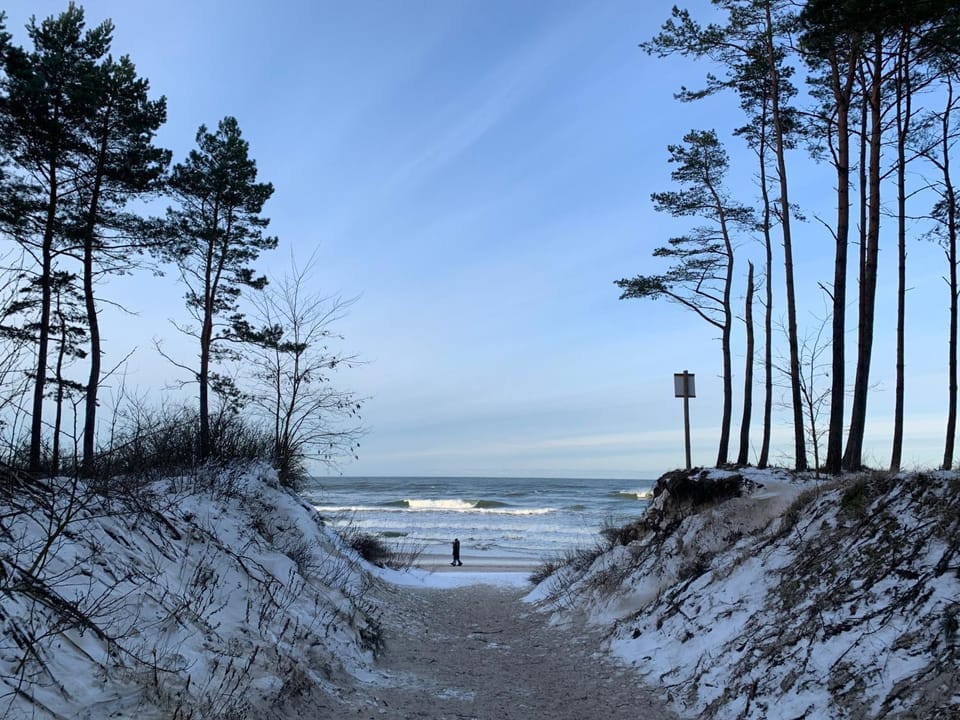 Winter, Beach, Sea view